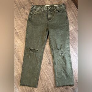 Cleo + Wolf Women’s Size 29 Dark Green High Rise Straight leg Jeans